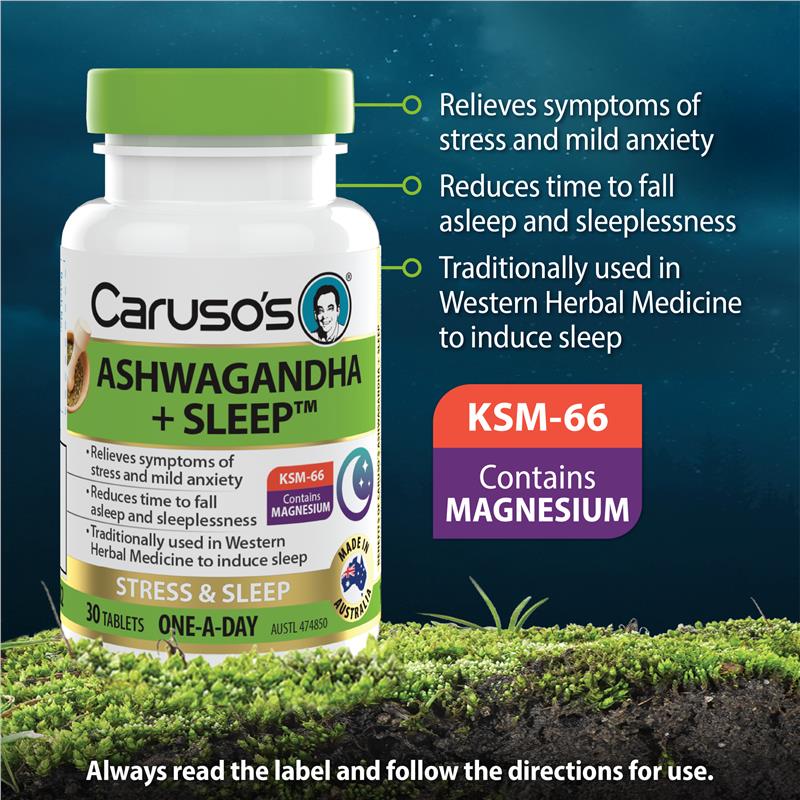 Load image into Gallery viewer, Carusos Ashwagandha + Sleep 30 Tablets
