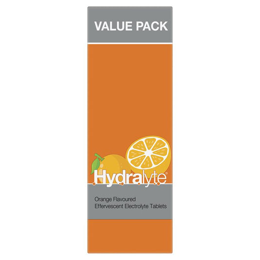 Hydralyte Electrolyte Effervescent Orange 60 Tablets Exclusive Size