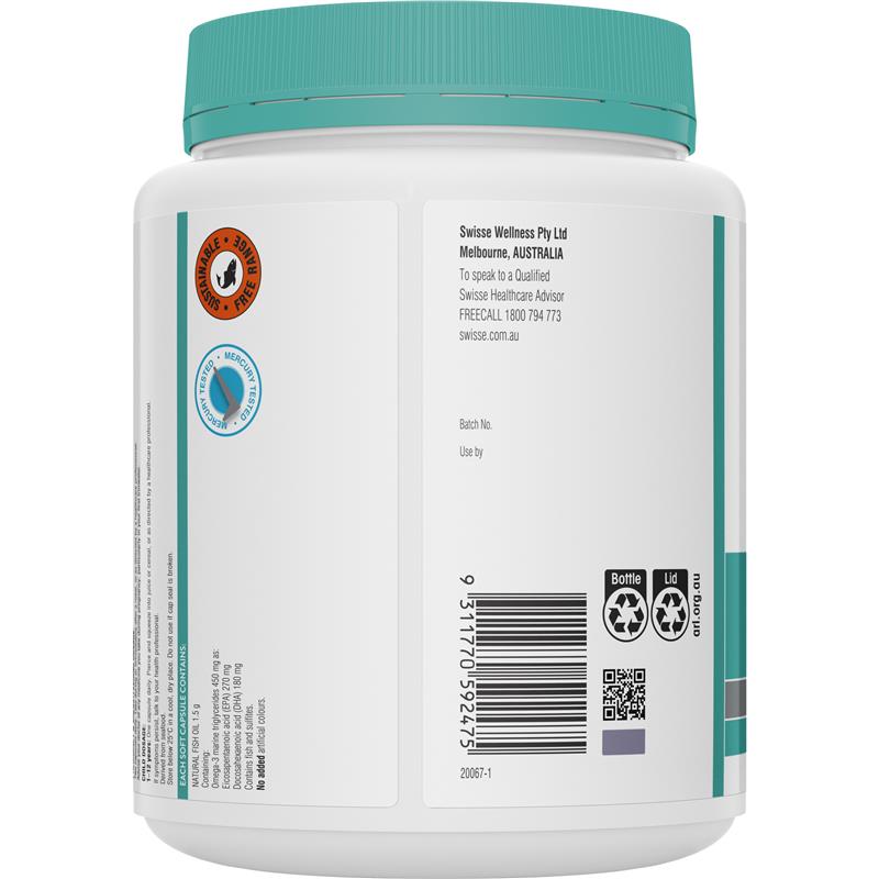 Load image into Gallery viewer, Swisse Ultiboost Odourless High Strength Wild Fish Oil 1500mg 400 Capsules
