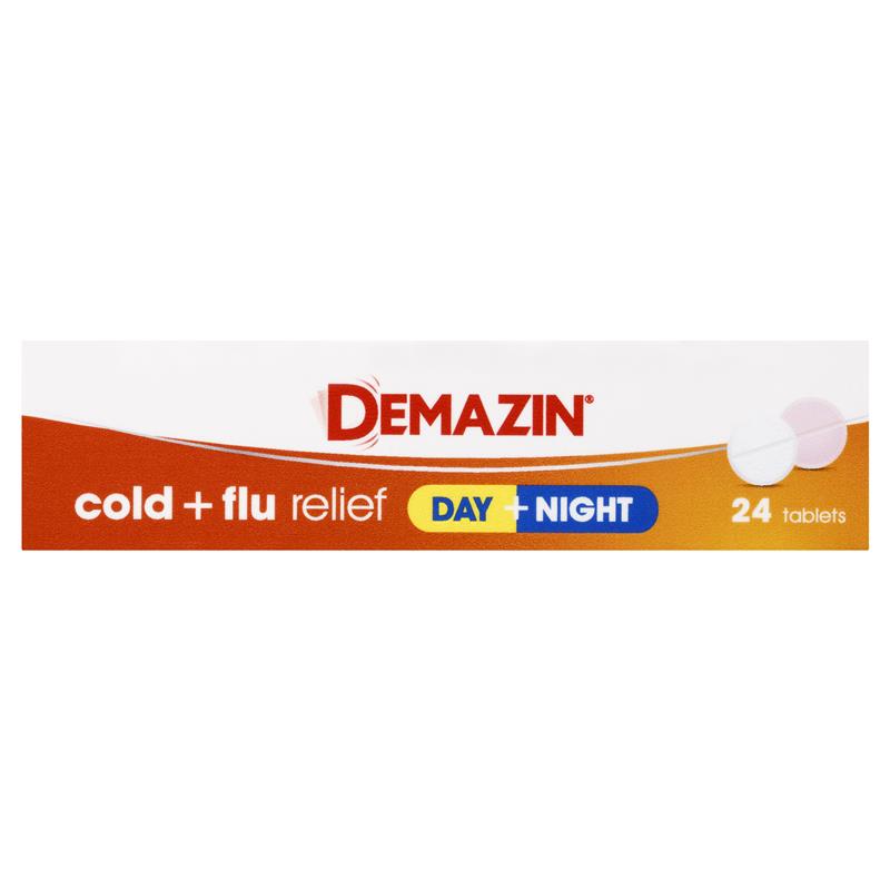 Load image into Gallery viewer, Demazin Cold &amp; Flu Relief Day + Night 24 Tablets
