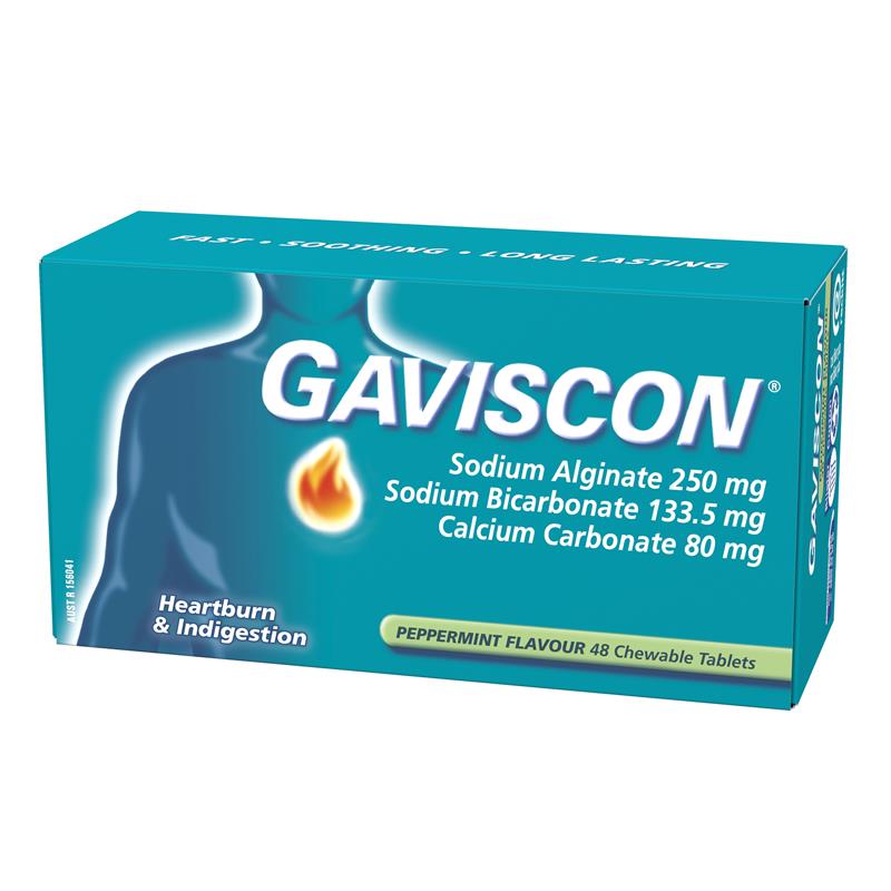 Load image into Gallery viewer, Gaviscon Chewable Tablets Peppermint Heartburn &amp; Indigestion Relief 48 Pack
