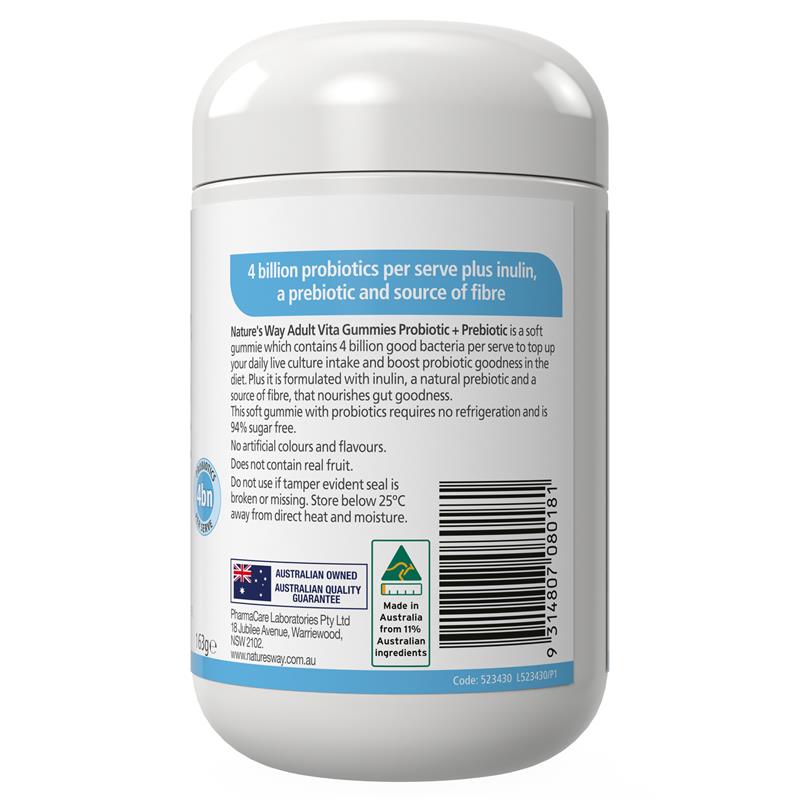 Load image into Gallery viewer, Nature's Way Adult Vita Gummies Probiotic Sugar Free 65 Gummies
