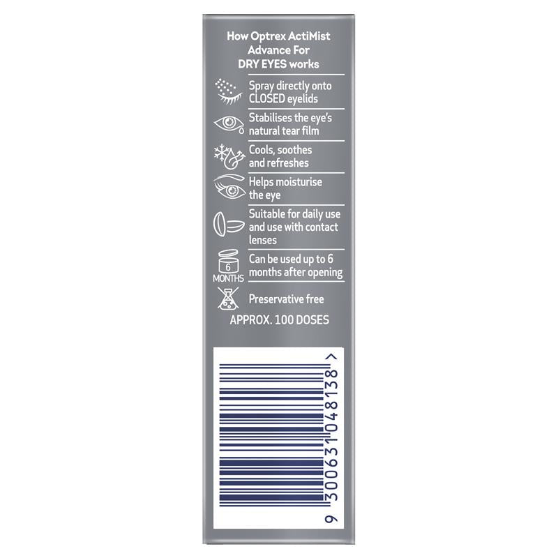 Load image into Gallery viewer, Optrex Advance Actimist Preservative Free Dry Eye Spray 10ml
