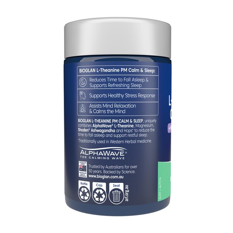 Load image into Gallery viewer, Bioglan L Theanine PM Calm &amp; Sleep 50 Capsules
