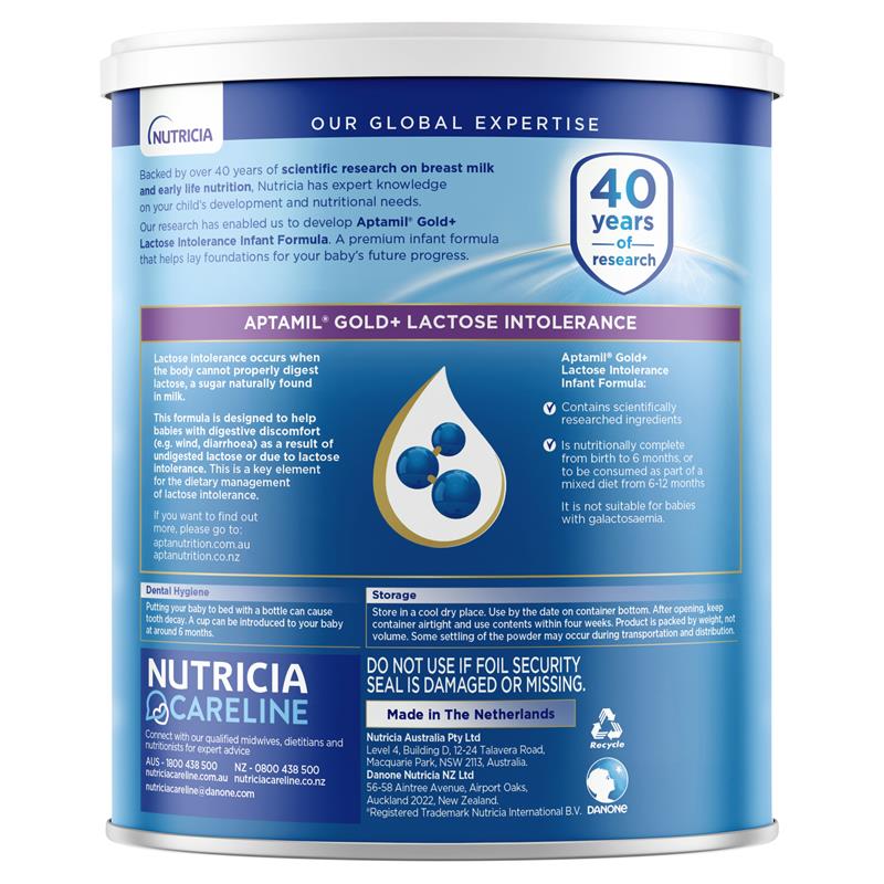 Load image into Gallery viewer, Aptamil Gold+ Lactose Intolerance Baby Infant Formula From Birth to 12 Months 900g
