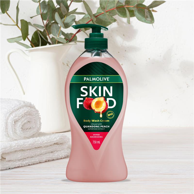 Load image into Gallery viewer, Palmolive Skin Food Body Wash Cream Quandong Peach 750ml
