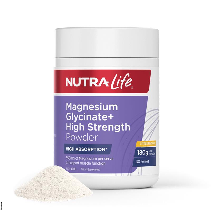 Load image into Gallery viewer, Nutra-Life Magnesium Glycinate + High Strength 180g Powder Citrus

