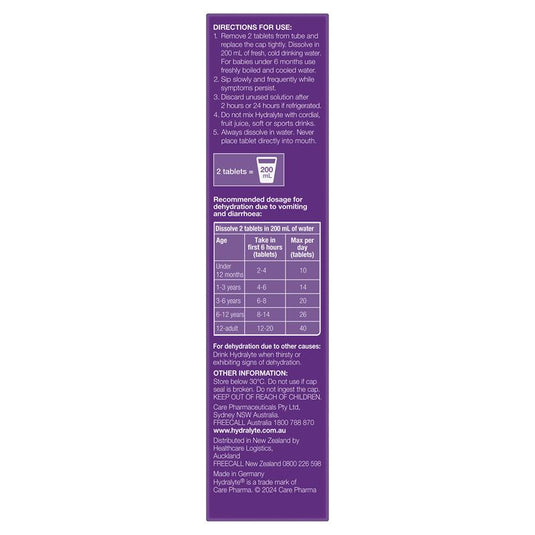 Hydralyte Electrolyte Effervescent Apple Blackcurrant 20 Tablets