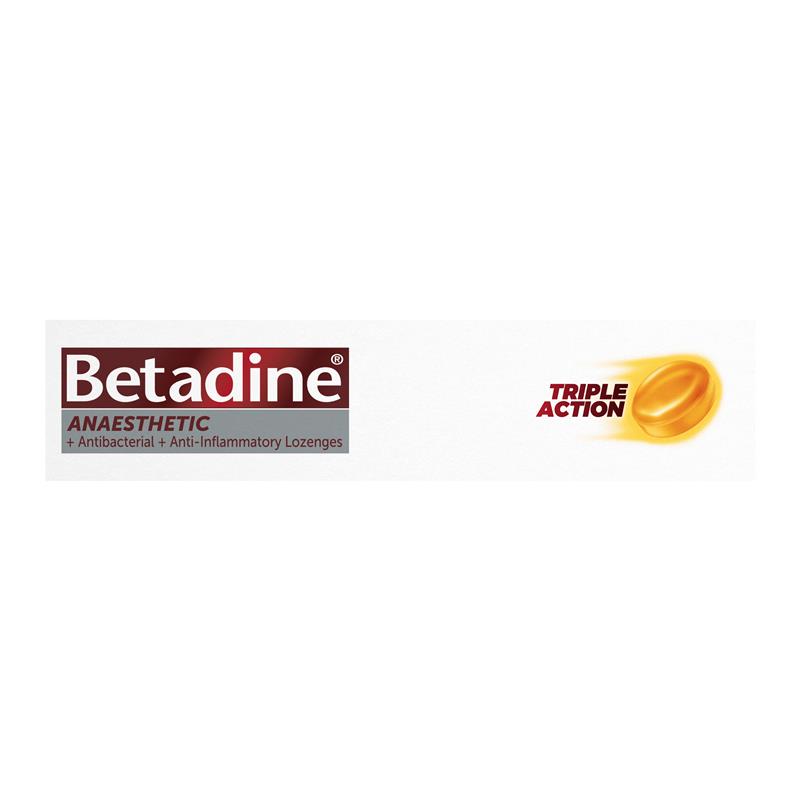 Load image into Gallery viewer, Betadine Sore Throat Anaesthetic Honey &amp; Lemon 16 Lozenges
