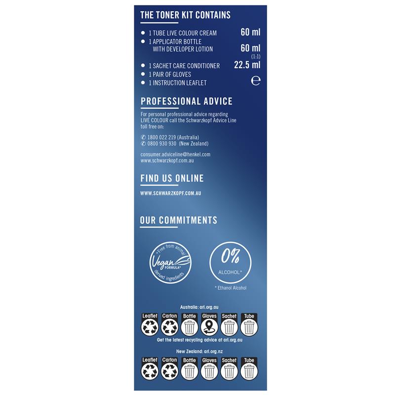 Load image into Gallery viewer, Schwarzkopf Live Colour Semi-Permanent Toner Ice White T1
