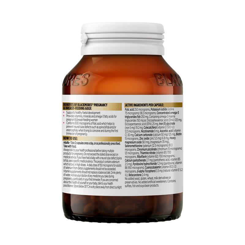 Load image into Gallery viewer, Blackmores Pregnancy and Breastfeeding Gold 60 Capsules
