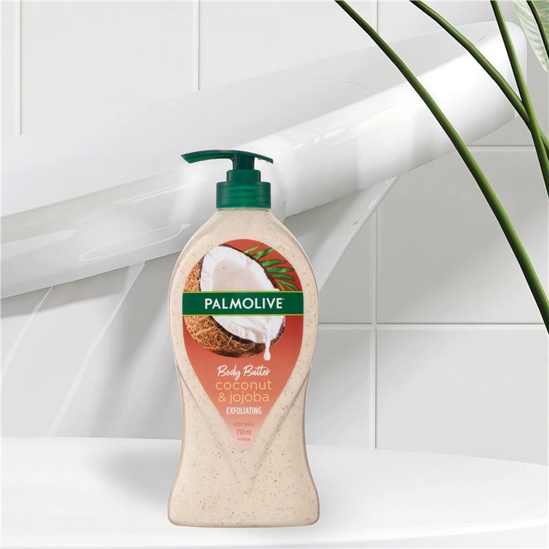 Load image into Gallery viewer, Palmolive Body Butter Exfoliating Body Wash Coconut &amp; Jojoba 750ml
