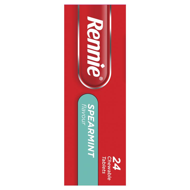 Load image into Gallery viewer, Rennie Indigestion and Heartburn Relief Spearmint 24 Chewable Tablets
