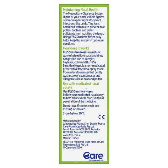 Fess Sensitive Noses Seawater Nasal Spray 30ml