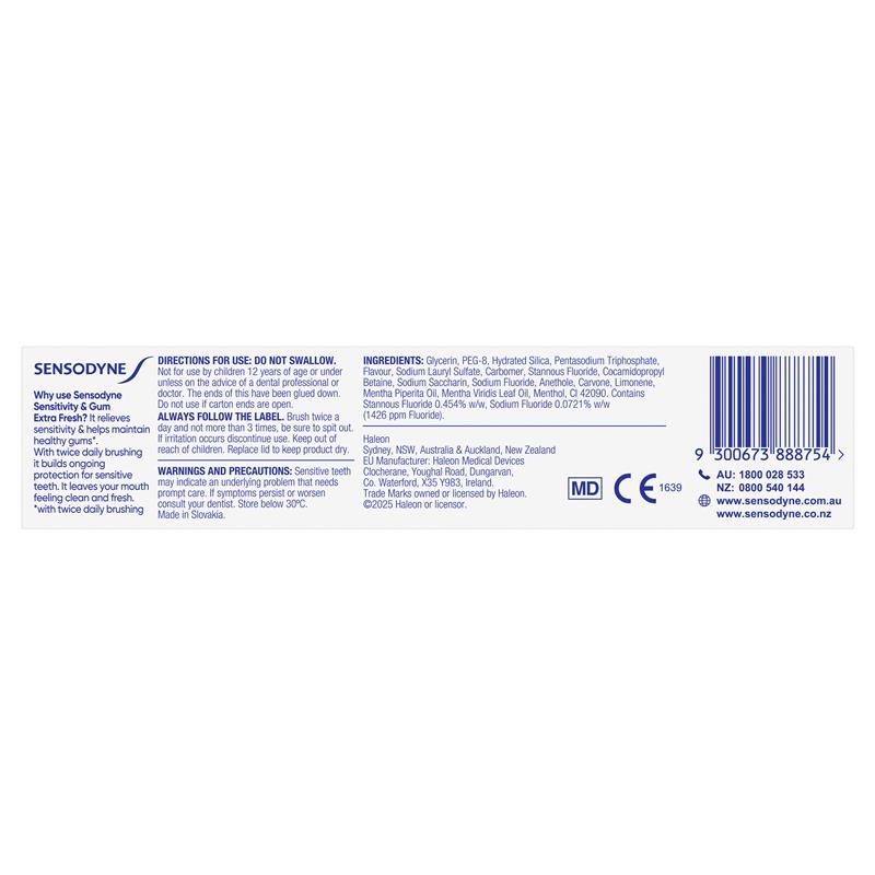 Load image into Gallery viewer, Sensodyne Toothpaste Sensitivity &amp; Gum Extra Fresh 100g NEW
