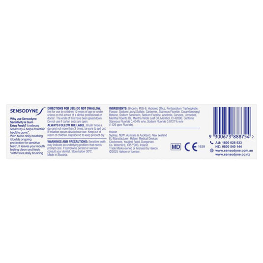 Sensodyne Toothpaste Sensitivity & Gum Extra Fresh 100g NEW