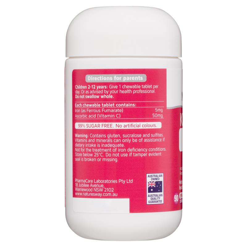 Load image into Gallery viewer, Nature's Way Kids Smart Iron Chewable 50 Tablets

