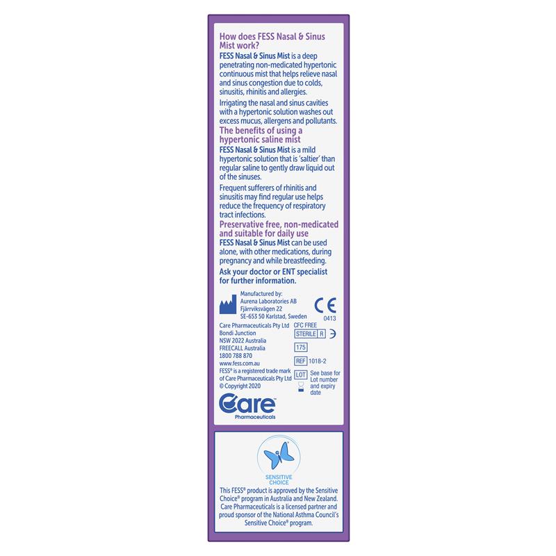 Load image into Gallery viewer, Fess Nasal &amp; Sinus Saline Mist 100ml
