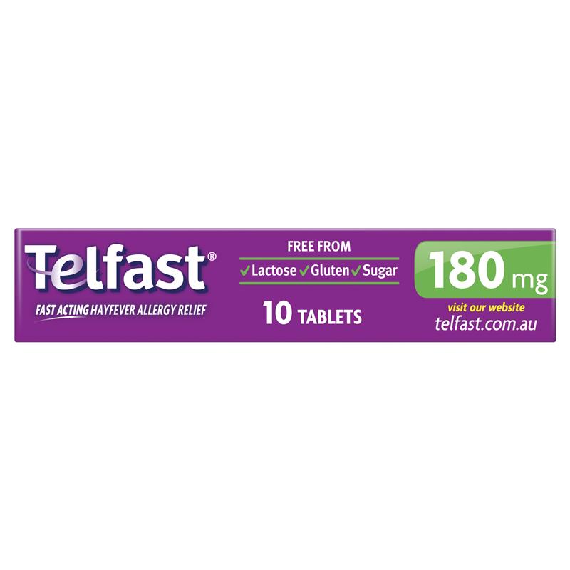 Load image into Gallery viewer, Telfast Hayfever Allergy Relief 180mg Antihistamine Tablets Non-Drowsy - 10 Pack
