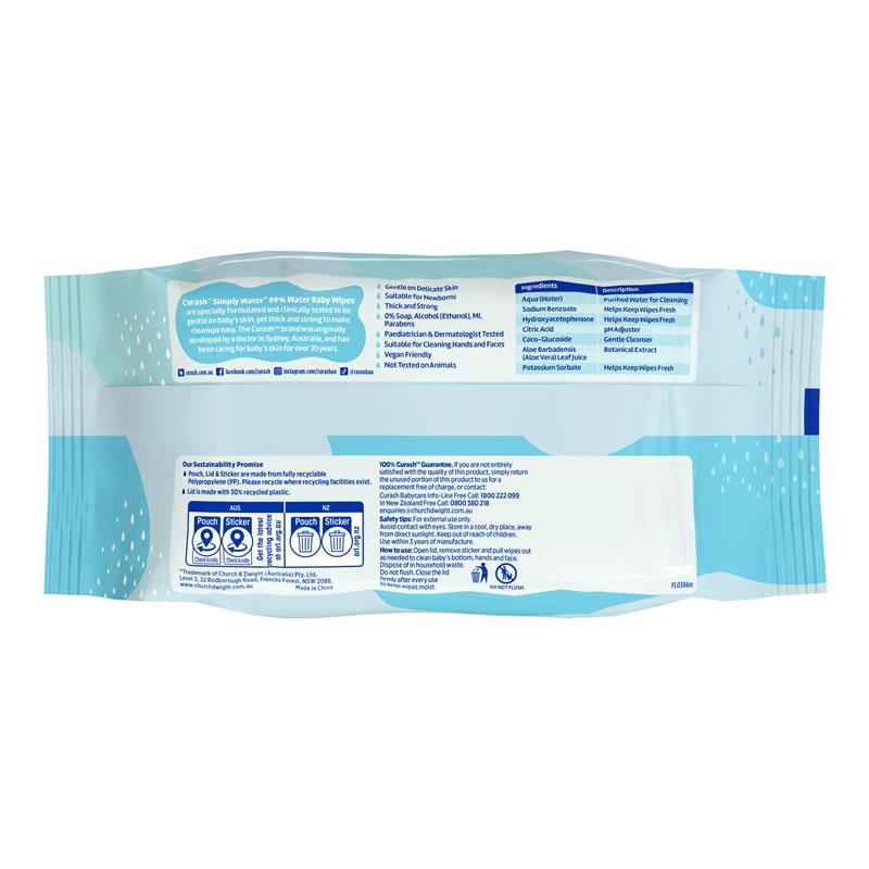 Load image into Gallery viewer, Curash Simply Water Wipes 3 x 80 Pack
