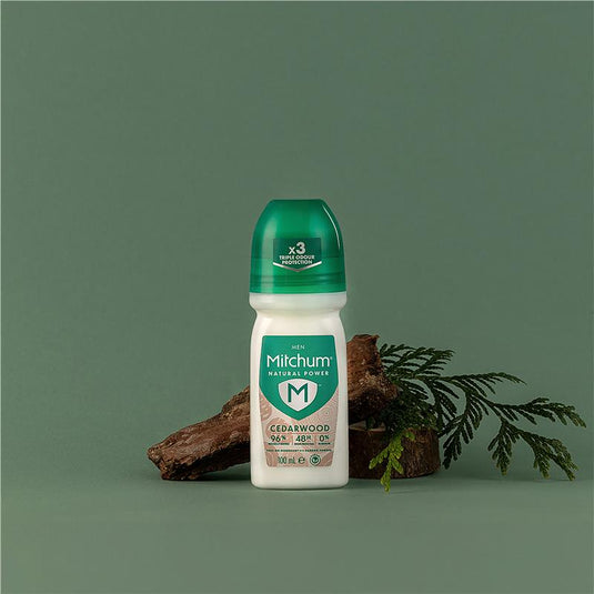 Mitchum for Men Natural Power Cedarwood Roll On 100ml
