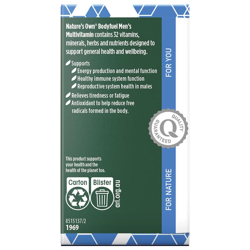 Load image into Gallery viewer, Nature's Own Bodyfuel Men's Multivitamin 60 Tablets
