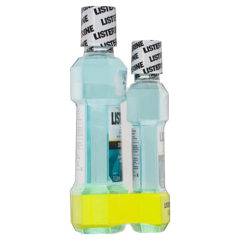 Load image into Gallery viewer, Listerine Zero Alcohol Antibacterial Mouthwash Less Intense Taste Value Pack 1.5L
