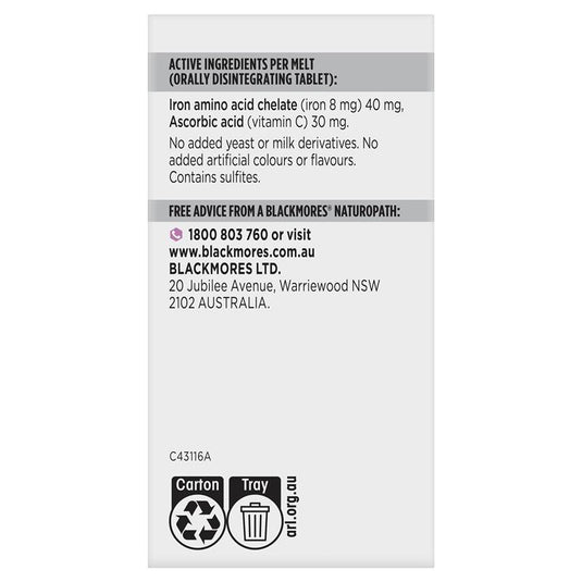 Blackmores Iron Rapi-Melt 90 Tablets
