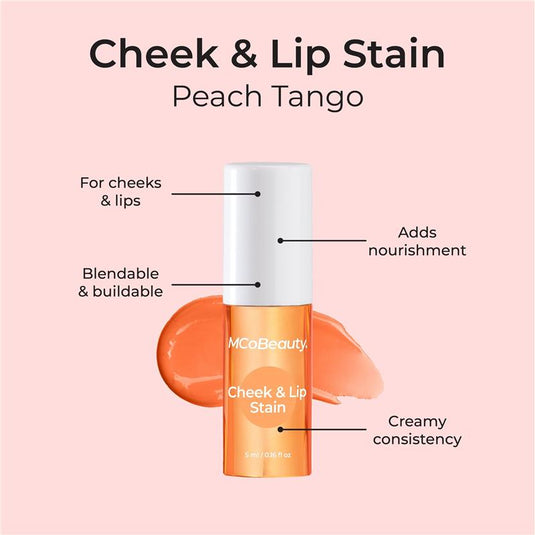 MCoBeauty Cheek & Lip Stain 2-in-1 Cream Tint Peach Tango