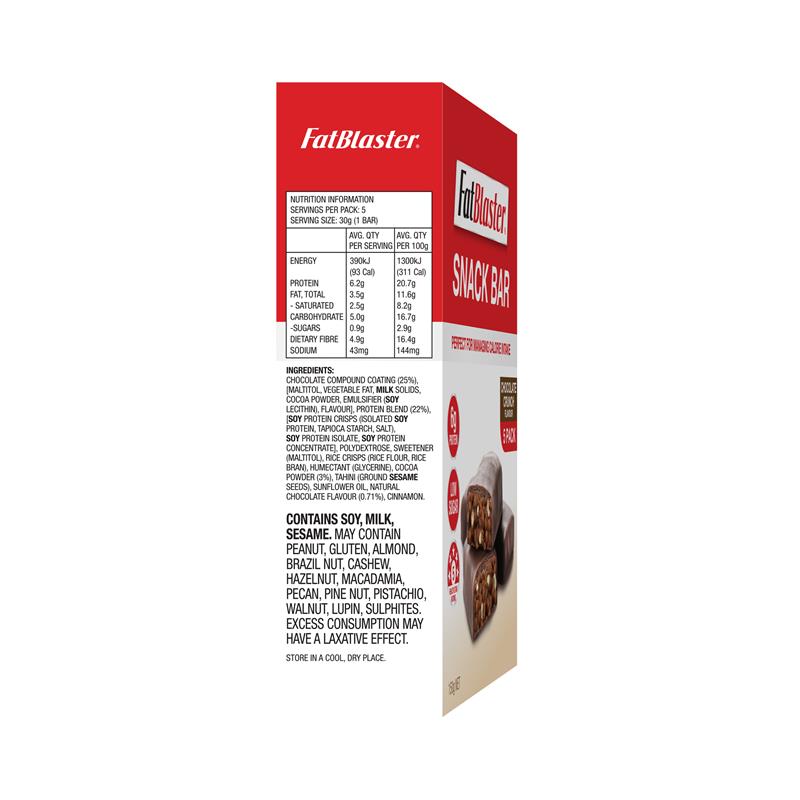 Load image into Gallery viewer, Fatblaster Chocolate Crunch Bar 5 x 30g
