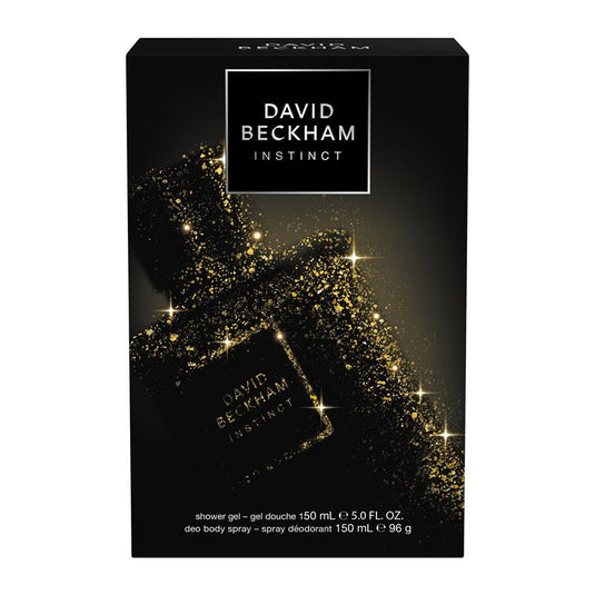 David Beckham Instinct Shower Gel And Body Spray Set 150ml Black Box