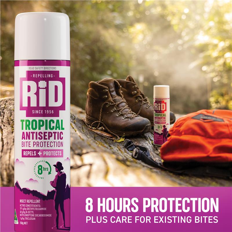 Load image into Gallery viewer, Rid Tropical Strength Medicated Insect Repellent Aerosol 150g
