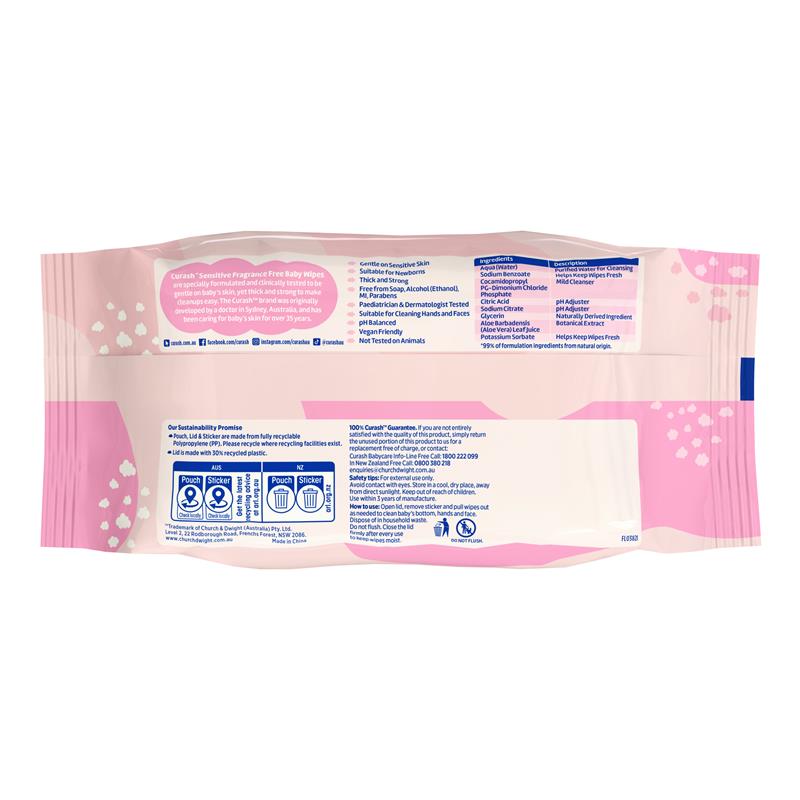 Load image into Gallery viewer, Curash Baby Sensitive Wipes 3 X 80 Bulk Pack
