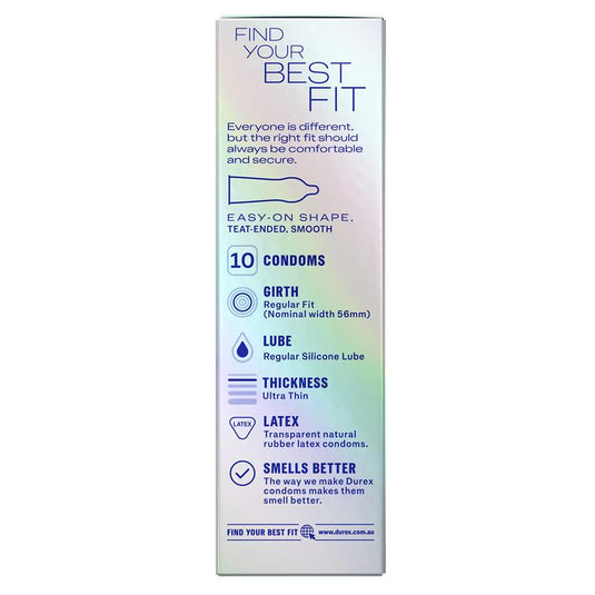 Durex Invisible Regular Fit Condoms 10 Pack