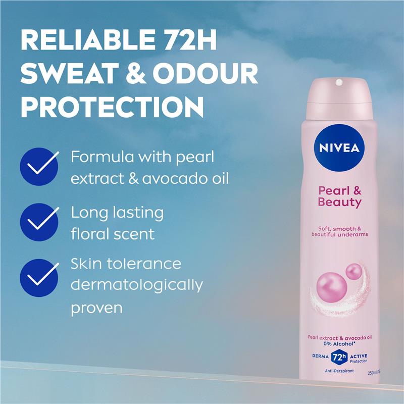 Load image into Gallery viewer, NIVEA Pearl &amp; Beauty Aerosol Deodorant 72H Protection 150ml

