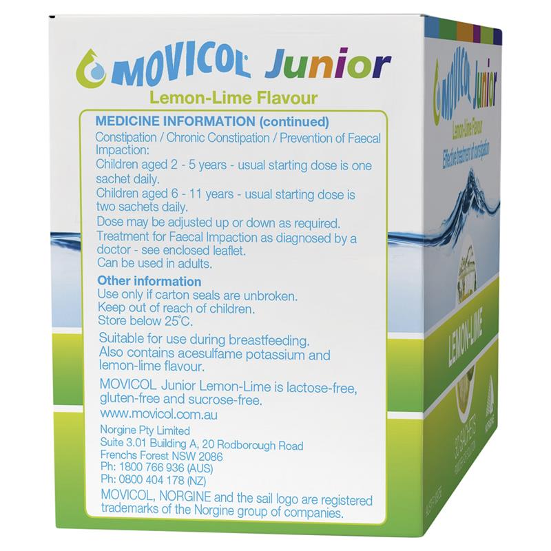 Load image into Gallery viewer, Movicol Junior Lemon Lime 30 Sachets
