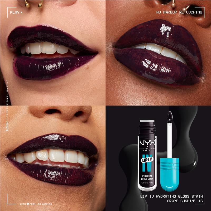 Load image into Gallery viewer, NYX Lip IV Hydrating Gloss Stain Grape Gushin
