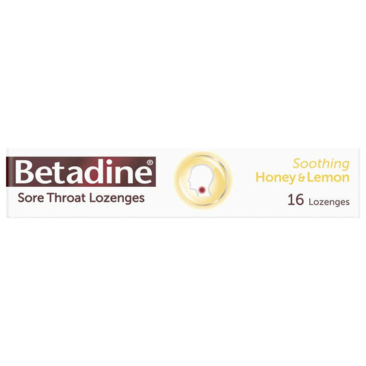 Betadine Sore Throat Lozenges Soothing Honey & Lemon Flavour 16 Pack