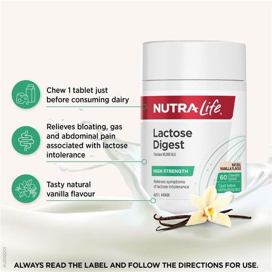 Nutra-Life Lactose Digest 60 Chewable Tablets