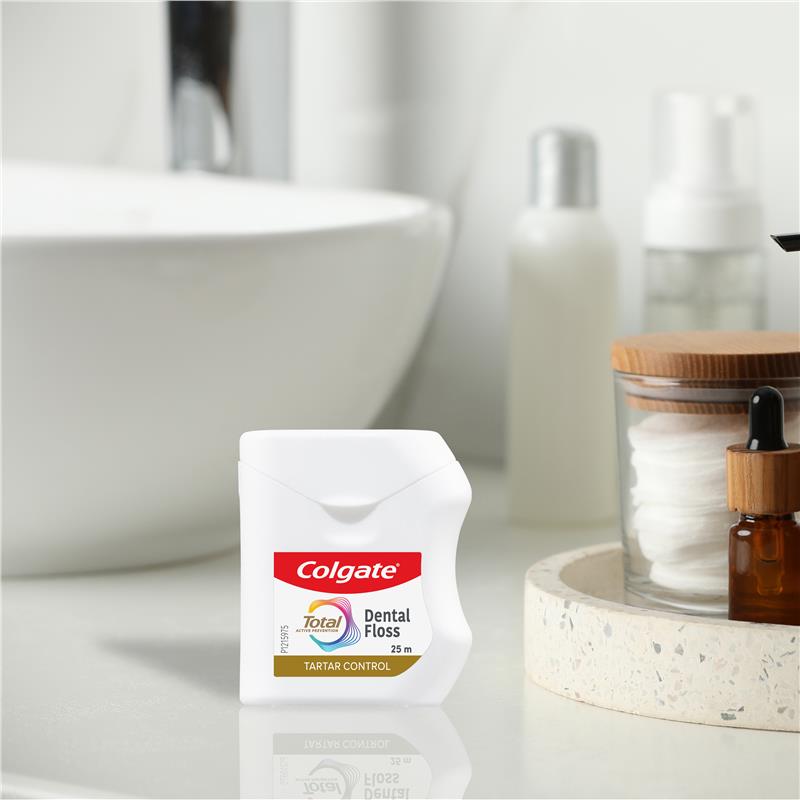 Load image into Gallery viewer, Colgate Total Tartar Control Durable Oral Care Dental Floss 25m
