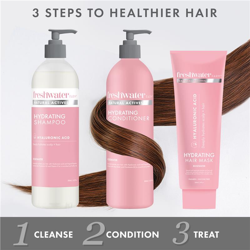 Load image into Gallery viewer, Freshwater Farm Hydrating Hyaluronic Hair Mask Rosewater 240ml

