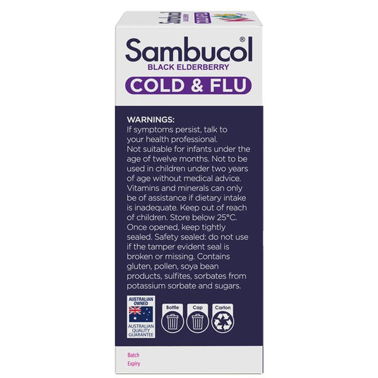Sambucol Kids Cold & Flu Liquid 250ml Exclusive Size
