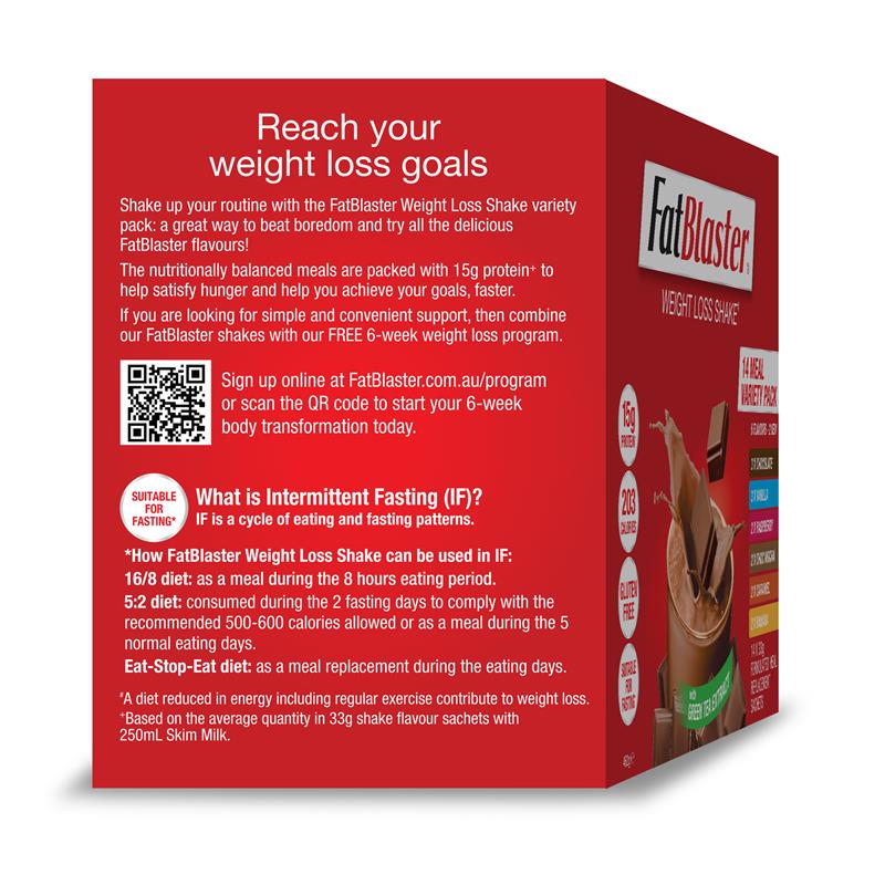 Load image into Gallery viewer, Fatblaster Weight Loss Shake Variety Pack 14 x 33g
