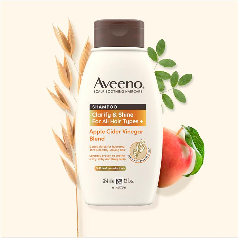 Load image into Gallery viewer, Aveeno Apple Cider Vinegar Clarifying Shampoo for Dull Hair 354mL

