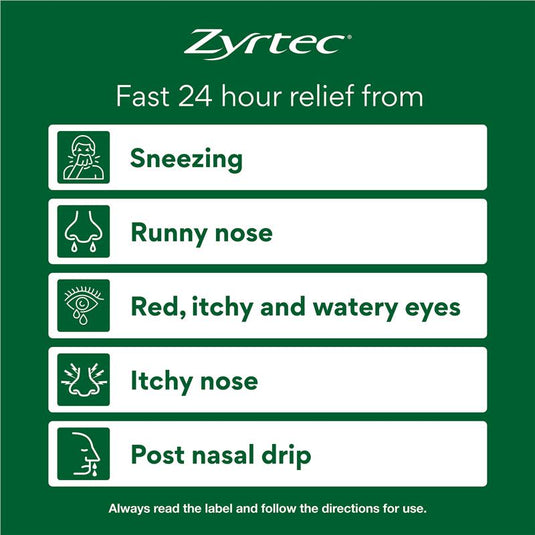 Zyrtec Rapid Acting Antihistamine Allergy & Hayfever Mini Tablets 30 Pack