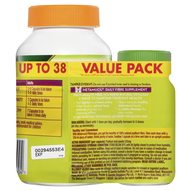 Load image into Gallery viewer, Metamucil Capsules Value Bundle 300 Capsules + 100 Capsules
