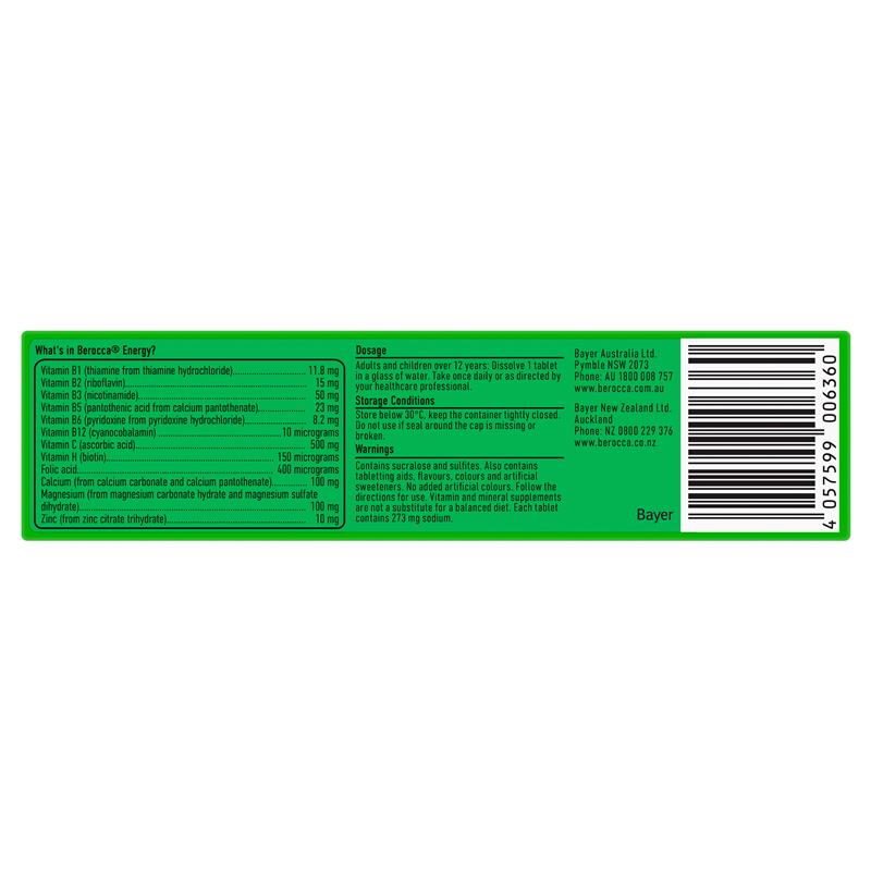 Load image into Gallery viewer, Berocca Energy Orange 60 Effervescent Tablets Exclusive Size
