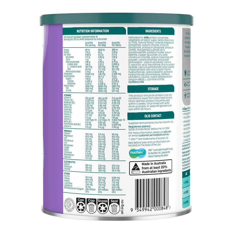 Load image into Gallery viewer, OliGrow+ Kids Nutritional Supplement – Fussy Eater &amp; Immune Support 800g
