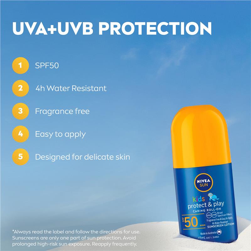 Load image into Gallery viewer, NIVEA Sun Kids Protect &amp; Play SPF50 Sunscreen Roll On 65ml
