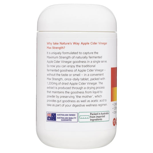 Nature's Way Apple Cider Vinegar 1200mg 90 Tablets